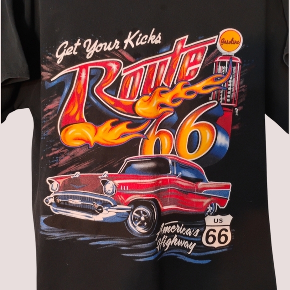Route 66 T Shirt Men Large Adult America's Highway Classic Cars Vtg C79 - Picture 2 of 4